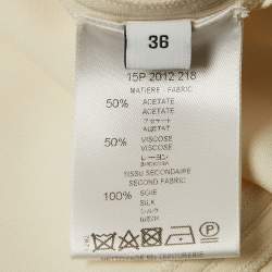 Givenchy Cream Satin Trim Crepe Short Dress S