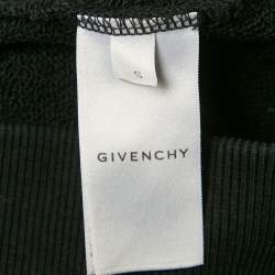 Pre Owned Givenchy Black Logo Embroidery Cotton Crew Neck Sweatshirt S