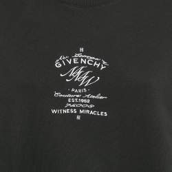 Pre Owned Givenchy Black Logo Embroidery Cotton Crew Neck Sweatshirt S