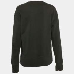 Pre Owned Givenchy Black Logo Embroidery Cotton Crew Neck Sweatshirt S