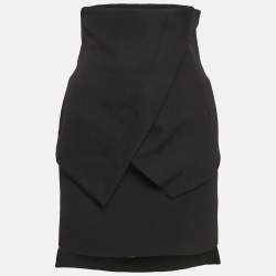 Givenchy Black Wool High Waist Mini Skirt S
