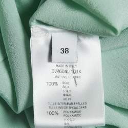 Givenchy Blue Silk Tie-Up Neck Shirt M