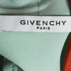 Givenchy Blue Silk Tie-Up Neck Shirt M