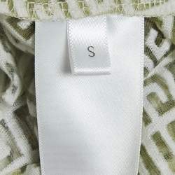 Givenchy Cream Monogram Sheer Jacquard Knit Long Sleeve Top S