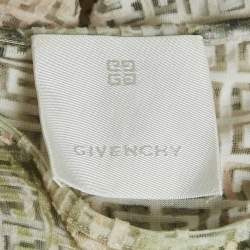 Givenchy Cream Monogram Sheer Jacquard Knit Long Sleeve Top S