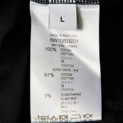 Givenchy Black Logo Print Cotton Crew Neck T-Shirt L