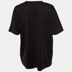 Givenchy Black Logo Print Cotton Crew Neck T-Shirt L