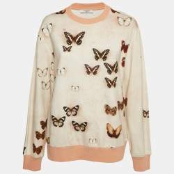 Givenchy Beige Butterfly Print Cotton Sweatshirt M