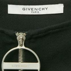 Pre Owned Givenchy Black Gabardine & Chiffon Pleated Mini Skirt S