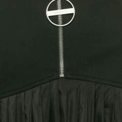 Pre Owned Givenchy Black Gabardine & Chiffon Pleated Mini Skirt S