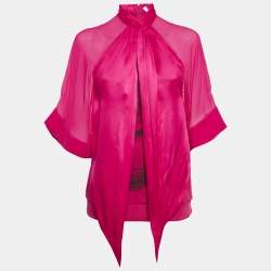 Givenchy Pink Printed Silk and Cotton Silk Top M