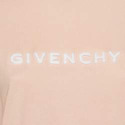 Givenchy Pink Logo Print Cotton Crew Neck T-Shirt XS