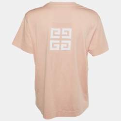 Givenchy Pink Logo Print Cotton Crew Neck T-Shirt XS