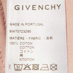 Givenchy Pink Logo Print Cotton Crew Neck T-Shirt XS