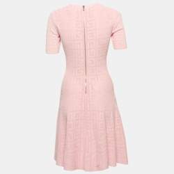 Givenchy Pink Monogram Knit Short Flared Dress XS