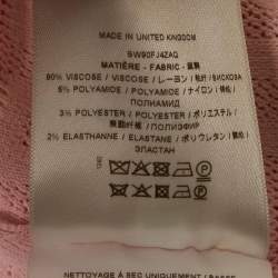 Givenchy Pink Logo Monogram Stretch Knit Crew Neck Top XS