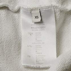 Givenchy White Logo Print Cotton Knit Hoodie XS