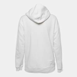 Givenchy White Logo Print Cotton Knit Hoodie XS
