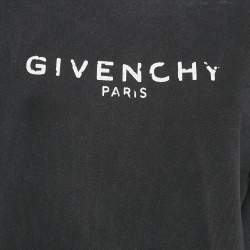 Pre Owned Givenchy Faded Grey Cotton Distressed Hoodie M
