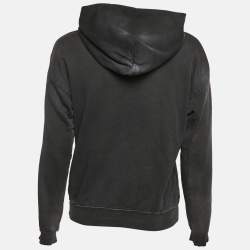 Pre Owned Givenchy Faded Grey Cotton Distressed Hoodie M