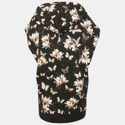 Givenchy Black Floral Print Cotton Sleeveless Hoodie M