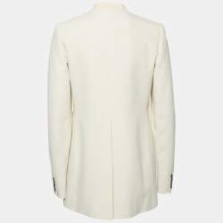 Pre Owned Givenchy Off-White Cotton Slub Double Breasted Blazer S