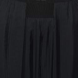 Givenchy Black Polyester Pleated Asymmetric Midi Skirt S
