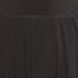 Givenchy Black Wool Pleated Button Hem Detail Pants L