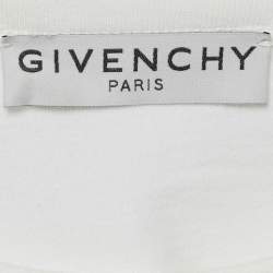 Givenchy White Floral Print Jersey Beaded T-Shirt S