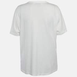 Givenchy White Floral Print Jersey Beaded T-Shirt S