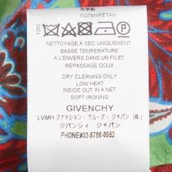 Pre Owned Givenchy Green Floral Printed Cotton Elastic Waist Midi Skirt L