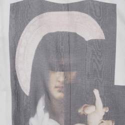 Givenchy Off White Printed Silk High Low Hem Pullover XXS