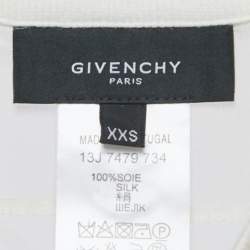 Givenchy Off White Printed Silk High Low Hem Pullover XXS