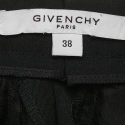 Pre Owned Givenchy Black Wool Wide Leg Trousers M