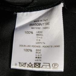 Pre Owned Givenchy Black Wool Wide Leg Trousers M