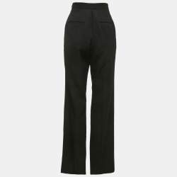 Pre Owned Givenchy Black Wool Wide Leg Trousers M