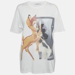 Givenchy White Bambi Print Cotton Oversized T-Shirt XS