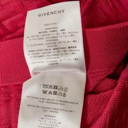 Pre Owned Givenchy Pink Monogram Jacquard Knit Leggings XS