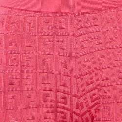 Pre Owned Givenchy Pink Monogram Jacquard Knit Leggings XS