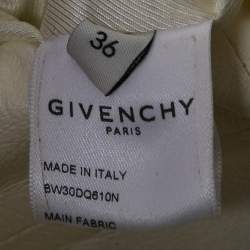 Pre Owned Givenchy Off-White Leather Braided Detail Sleeveless Jacket S