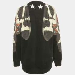 Pre Owned Givenchy Black Butterfly Print Cotton Sweatshirt M