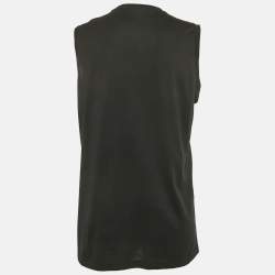 Pre Owned Givenchy Black Printed Jersey Sleeveless T-Shirt M