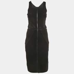 Pre Owned Givenchy Black Knit Sleeveless Zip Detail Bodycon Dress M