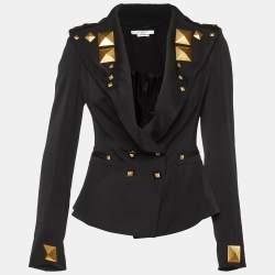 Pre Owned Givenchy Black Wool Metal Detail Blazer S