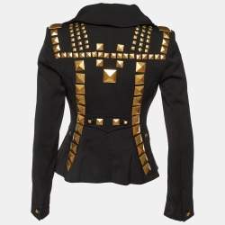 Pre Owned Givenchy Black Wool Metal Detail Blazer S