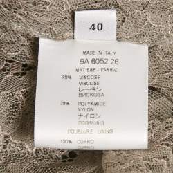 Pre Owned Givenchy Grey Floral Lace Sheer Shirt M