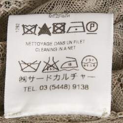 Pre Owned Givenchy Grey Floral Lace Sheer Shirt M