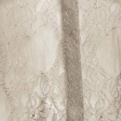 Pre Owned Givenchy Grey Floral Lace Sheer Shirt M