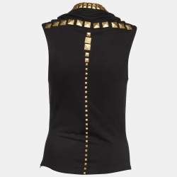 Pre Owned Givenchy Black Studded Jersey Top XS