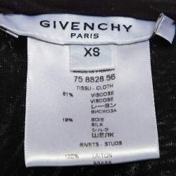 Pre Owned Givenchy Black Studded Jersey Top XS